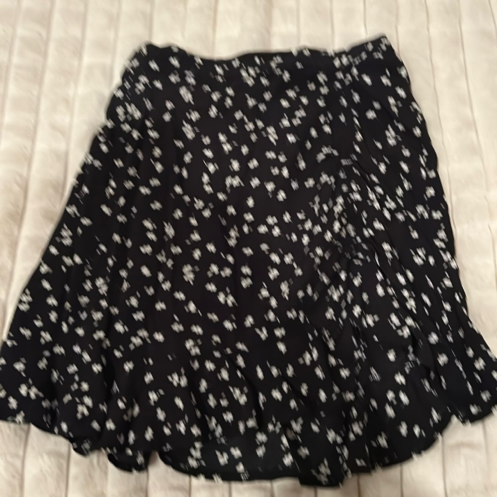 Garage black short skirt with white flowers
